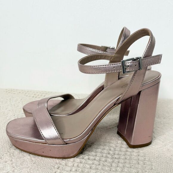 Mix No. 6 Sundra Sandal Metallic Pink Platform Heels - Picture 4 of 12
